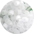 White semi-transparent biochemical filter rings with textured surface for aquarium filtration - Hollow Cylindrical Bead (White)