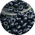 Polished 2-4mm shiny black glass seed beads for DIY handmade jewelry and craft projects - Bright Black
