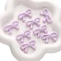 Set of 8 purple pearlescent acrylic bow beads with star detail for DIY jewelry making - Star Shape / Pack of 5 (34x20mm) / Purple