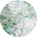 DIY 2-4mm iridescent glass seed beads with AB coating for handmade jewelry making - Aurora Iridescent Transparent