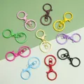 Colorful alloy spring ring lobster clasps for DIY keychain accessories in 10 matte colors - Keychain Three-Piece Set (FKY107) / 5 Pieces / Multicolor