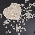Perle rotonde imitazione ABS bianco avorio per gioielli fai da te e bracciali fatti a mano - Perline rotonde / 8mm (100 Pezzi/Confezione) / Beige