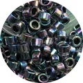 2-4mm iridescent rainbow glass seed beads with metallic luster for DIY jewelry making - Metallic Iridescent Cylindrical