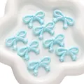 Light blue acrylic aurora bow beads with star charms for DIY jewelry and crafts - Star Shape / Pack of 5 (34x20mm) / Blue