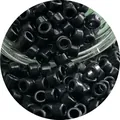 DIY 2-4mm black round glass seed beads with glossy finish for handmade jewelry craft - Glossy Black Cylindrical