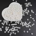 Perle tonde bianche in ABS lucido per gioielli fai-da-te in ciotola di ceramica a cuore - Perline rotonde / 6mm (100 Pezzi/Confezione) / Bianco