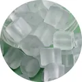 DIY frosted semi-transparent white square glass beads for handmade jewelry making - Translucent Frosted Milky Square