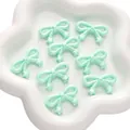 Mint green bow beads with star charms made of pearl resin for DIY jewelry making - Star Shape / Pack of 5 (34x20mm) / Green