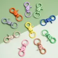 Set of 10 colorful alloy lobster swivel clasps for DIY keychain making projects - Dog Buckle Style (FKY107) / 5 Pieces/Pack (44x20mm) / Multicolor