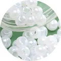 2-4mm white translucent glass seed beads for DIY jewelry and beaded phone chains - Pearly White Round