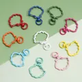 Shell shaped colorful alloy lobster clasps with spring hooks in ten assorted matte colors - Shell Style (FKY107) / 10 Pieces/Pack (31x39mm) / Multicolor