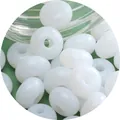 2-4mm white translucent glass seed beads for DIY jewelry and handmade bracelets - Milky White Cylindrical