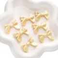Pack of 7 cream yellow iridescent acrylic bow beads for DIY jewelry making accessories - Ribbon Shape / Pack of 5 (32x24mm) / Yellow