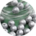 2-4mm silver grey matte glass beads with center holes for DIY jewelry making - Matte Silver Gray Round