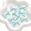 Set of 8 light blue acrylic aurora bow beads for DIY jewelry making and crafting - Ribbon Shape / Pack of 5 (32x24mm) / Blue
