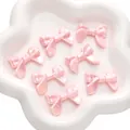 Pink aurora effect acrylic bow beads for DIY bracelets and necklaces set of seven - Ribbon Shape / Pack of 5 (32x24mm) / Pink