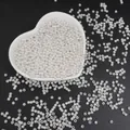 Perline tonde bianche in ABS in ciotola a cuore per creazione di gioielli fai-da-te - Perline rotonde / 3mm (400 Pezzi/Confezione) / Bianco