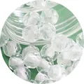 Faceted transparent glass seed beads with iridescent AB coating for DIY jewelry making - Faceted Iridescent Transparent