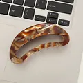 Large amber tortoiseshell acetate hair claw clip with golden engraved logo lettering - 9.5*4.5cm / Amber Tortoiseshell