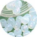 Translucent white opalite glass beads with blue flash for DIY jewelry making - Translucent Opalite Round