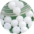 Polished white round glass seed beads for DIY handmade jewelry and beaded necklaces - Semi-Matte White Round