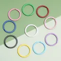 Colorful flat alloy metal keyrings in ten diverse vibrant shades for DIY crafts - Iron Painted Flat Ring Style (FKY107) / 10 Pieces/Pack (30mm) / Multicolor