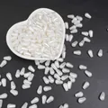 Perle a goccia bianche lucide per gioielli fai-da-te in una ciotola a cuore - Perlina a Goccia / 6x10mm (100 Pezzi/Confezione) / Bianco