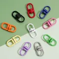 Colorful alloy 360-degree rotating lobster clasps for DIY keychains in ten vibrant colors - Figure 8 Buckle Style (FKY107) / 20 Pieces/Pack (8x19mm) / Multicolor