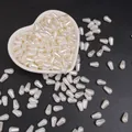 Perle d'imitazione ABS a forma di goccia in bianco lucido per gioielli fai-da-te e hobby - Perlina a Goccia / 6x10mm (100 Pezzi/Confezione) / Beige