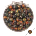 Tigerauge-Stil Harzperlen für DIY-Schmuck mit glatter polierter Oberfläche - Runde Perlen / 10 Stück (ca. 12mm, Loch 2mm) / Kaffee Marmormuster
