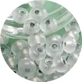 DIY 2-4mm frosted white glass beads with silver core for handmade jewelry making - Silver Lined Abacus