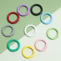 Colorful metal O-ring spring buckles in ten candy colors for DIY keychain accessories - C-Shape Keychain Style (FKY107) / 5 Pieces/Pack (25mm) / Multicolor
