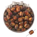 Braune Sternenhimmel-Harzperlen mit Katzenaugenglanz für DIY-Schmuckherstellung - Trommelförmige Perle / 5 Stück (ca. 12x14mm, Loch 2mm) / Kaffee Marmormuster
