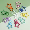 Star-shaped colorful alloy lobster clasps for DIY keychains in ten vibrant spray paint colors - Five-Point Star Style (FKY107) / 10 Pieces/Pack (24x33mm) / Multicolor