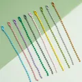 Colorful ball chain keychains with metal beads and connectors in various vibrant finishes - Ball Chain Connector (FKY107) / 20 Pieces/Pack (2.4mm Dia, 12cm L) / Multicolor