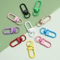 Colorful 10-piece metal lobster clasp set in various matte finishes for DIY keychains - Keychain Hook Style (FKY107) / 10 Pieces/Pack (12x33mm) / Multicolor
