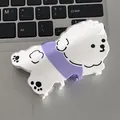 Pinza per capelli in acetato a forma di cane Bichon bianco e viola carino - Grande / Cane Vestito (Cane Bianco Grande)