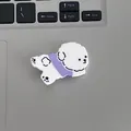 Graziosa pinza per capelli a forma di Bichon Frise con fiocco viola in acetato - Piccolo / Cane Vestito (Piccola Clip a Becco d'Anatra per Cani Bianchi)