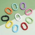 Colorful heart-shaped spring alloy keychains in various matte finishes and vibrant colors - Oval Heart Snap Style (FKY107) / 5 Pieces/Pack (21x28mm) / Multicolor