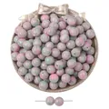 Rosa und grüne Marmor-Resinperlen mit glatter Oberfläche für DIY-Schmuckherstellung - Runde Perlen / 10 Stück (ca. 10mm, Loch 1.5mm) / Rosa-Grüner Marmor