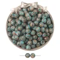 Sternenhimmel-Resinperlen mit blau-brauner Marmorierung für DIY-Schmuckherstellung - Runde Perlen / 10 Stück (ca. 10mm, Loch 1.5mm) / Blau-Kaffee Marmor