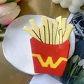 Molla per capelli in acetato a forma di patatine fritte con finitura rossa e gialla - Pinza per Capelli Patatine Fritte