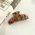 Amber acetate hair claw clip with reddish-brown tortoiseshell patterns for women - Amber Reddish Brown Texture (3)