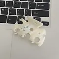 Pinza per capelli in acetato stile formaggio bianco crema con fori decorativi - Bianco