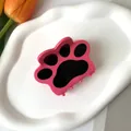 Pinza para el pelo con diseño de garra de gato rosa y negra sobre bandeja blanca - Pata de Gato Rosa y Negro / Rosa Melocotón
