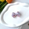 Pinza para el pelo con lazo de acetato de mármol rosa en una bandeja decorativa - Clip de Pico de Pato Rosa Púrpura