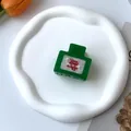 Molletta per capelli mahjong verde con dettagli di caratteri cinesi bianchi e rossi - Verde Scuro Rosso Cai