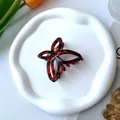 Red plaid butterfly claw clip hair accessory in a stylish checkered pattern finish - Petal Claw Clip