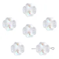 Iridescent white glass four-leaf clover beads for DIY jewelry making and necklaces - 10x10mm (Aperture ~1mm) 20 Pcs/Pack / Imported Colorful