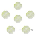 DIY four leaf clover beads in translucent milky white and soft green glass for jewelry - 10x10mm (Aperture ~1mm) 20 Pcs/Pack / Yellow-Green